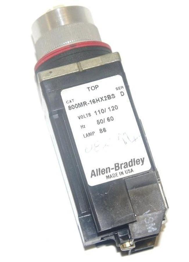 Used ALLEN BRADLEY 800MR-16HX2BS SELECTOR SWITCH 800MR16HX2BS, LAMP 86, SER. D