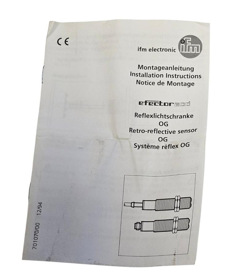 Used NIB IFM EFECTOR OG5027 PROXIMITY SENSOR OGR-DPKG/US-100-DPS