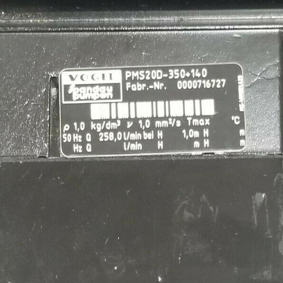 Used NEW VOGEL / SPANDAU PUMPEN PMS20D-350+140 IMMERSION PUMP ASSEMBLY 0000716727