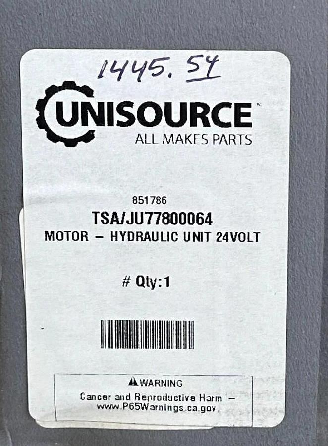 Used NEW UNISOURCE JUNGHEINRICH 77800064 / JU77800064 OEM HYDRAULIC MOTOR UNIT 24V
