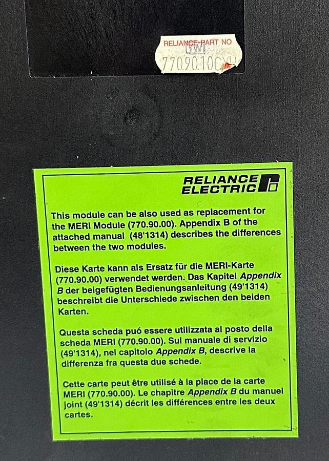 Used RELIANCE ELECTRIC 770.90.10CYW / 7709010 AUTOMAX AUTOBUS INTERFACE 770.90.10