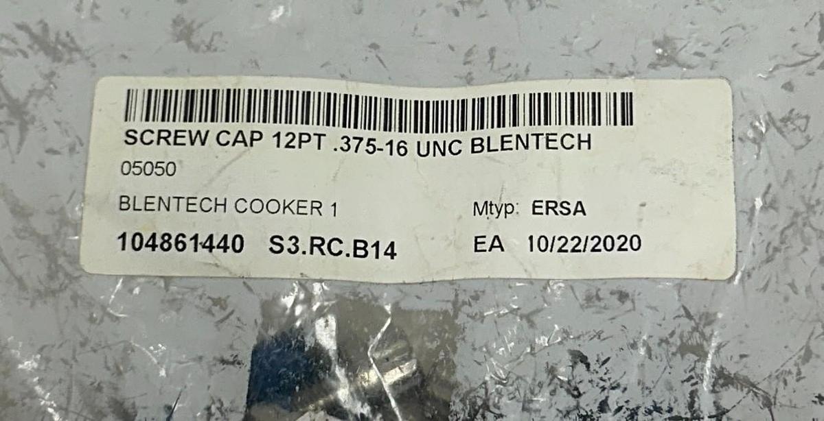 Used 30 ERSA 05050 SCREW CAPS 12PT .375-16 UNC FOR BLENTECH COOKER OEM 104861440 NSNP