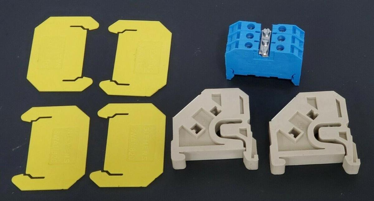 Used LOT OF 9 VARIOUS SIEMENS TERMINAL ACCESSORIES (2) 8WA1-808 (3) 8WA1 011-1BF23
