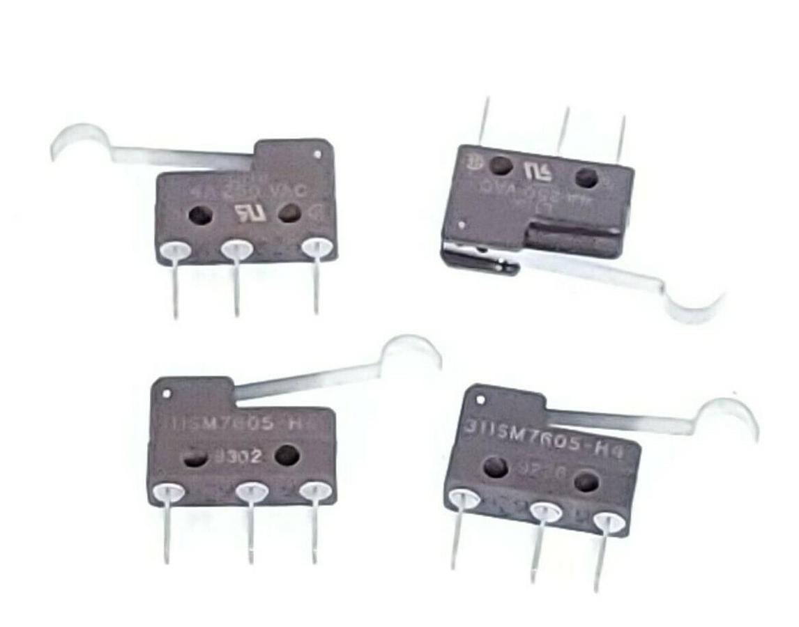 Used LOT OF 4 NEW HONEYWELL 311SM7605-H4 MICROSWITCHES 4A 250VAC