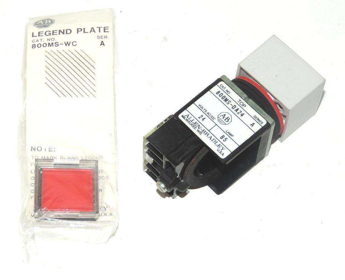 NEW ALLEN BRADLEY 800MS-DA24 PUSHBUTTON SER. A WITH 800M-XA CONTACT BLOCK SER. B