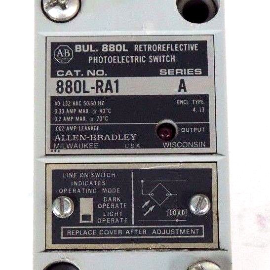 Used NIB ALLEN BRADLEY 880L-RA1 SER. A PHOTOELECTRIC SWITCH 880LRA1