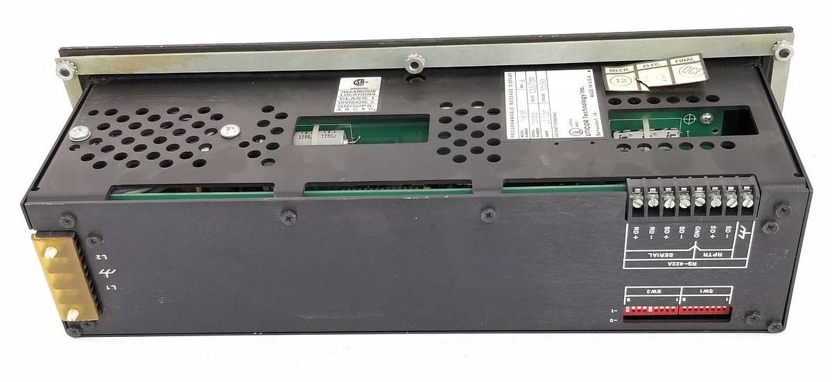 Used UTICOR 76538 PROGRAMMABLE MESSAGE DISPLAY PMD200S REV A, .2/.10AMP, 115/230VAC