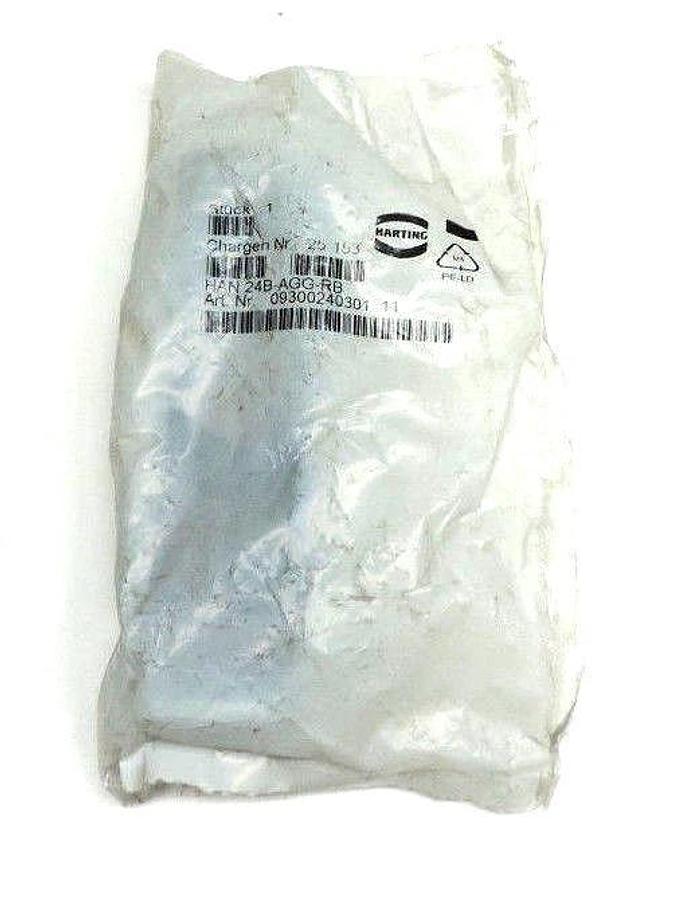 Used NIB HARTING HAN 24B-AGG-RB BULKHEAD CONNECTOR FEMALE MOUNT 09300240301 11