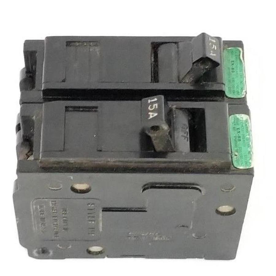 Used LOT OF 2 MURRAY UNDERWRITERS MP115 CIRCUIT BREAKERS EX-89, 47544, STYLE MP, 15A