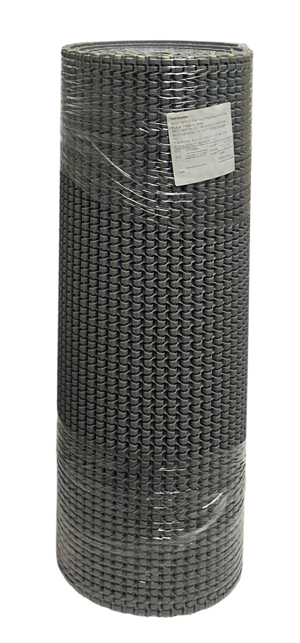 Used HABASIT AMERICA M1220 FLAT TOP PP GRAY RODS PP L=12.7' W=23.7'' 305 ROWS NSMP