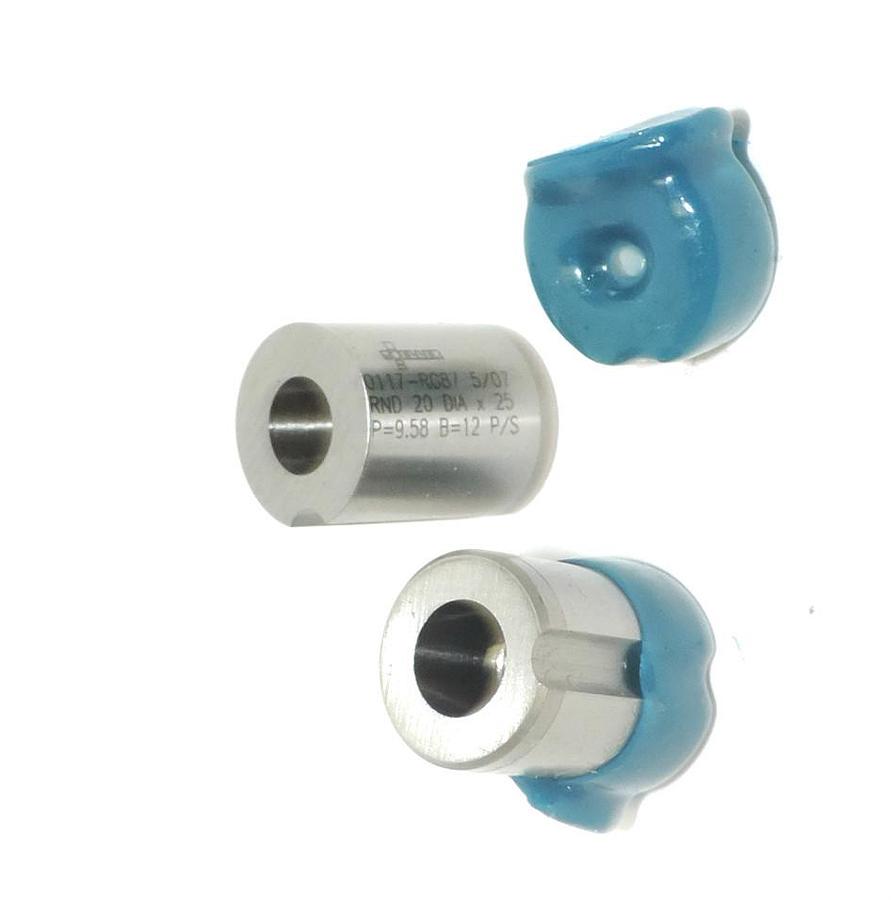 Used LOT OF 6 NEW MOELLER 0117-RG87 PUNCHES RND 20 DIA X 25, P=9.58 B=12 P/S
