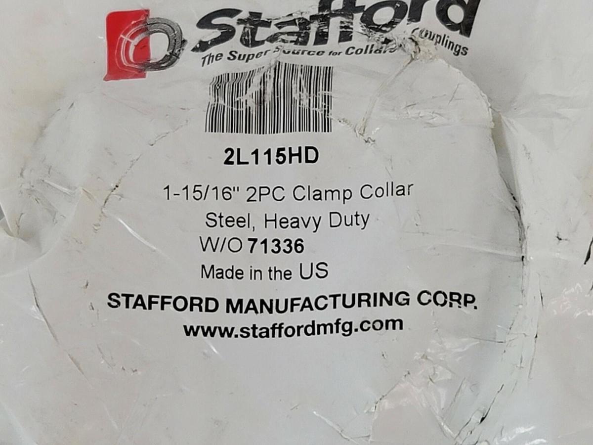 LOT OF 3 NEW STAFFORD 2L115HD 1-15/16'' 2PSC CLAMP COLLARS STEEL HEAVY DUTY