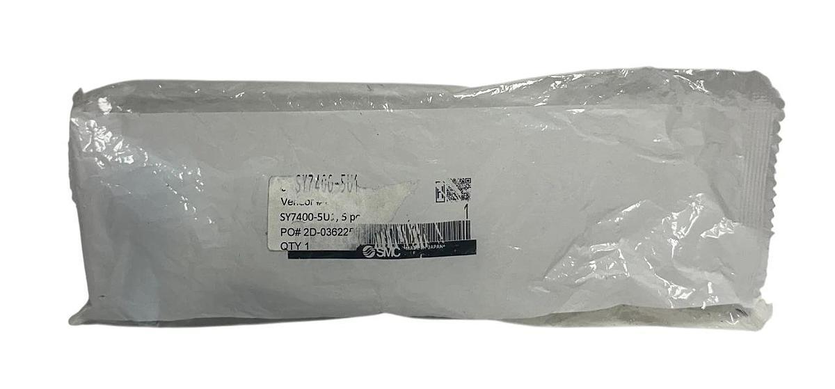 Used SMC SY7400-5U1 / SY74005U1 PNEUMATIC SOLENOID VALVE 5-PORT 24VDC 3-POS NSFS