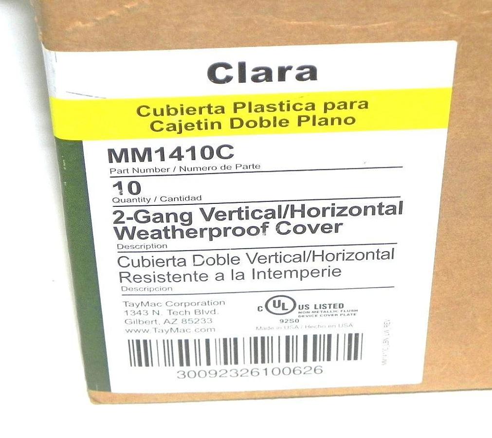 Used BOX OF 10 NEW TAYMAC MM1410C 55-IN-1 WEATHERPROOF RECEPTACLE COVERS