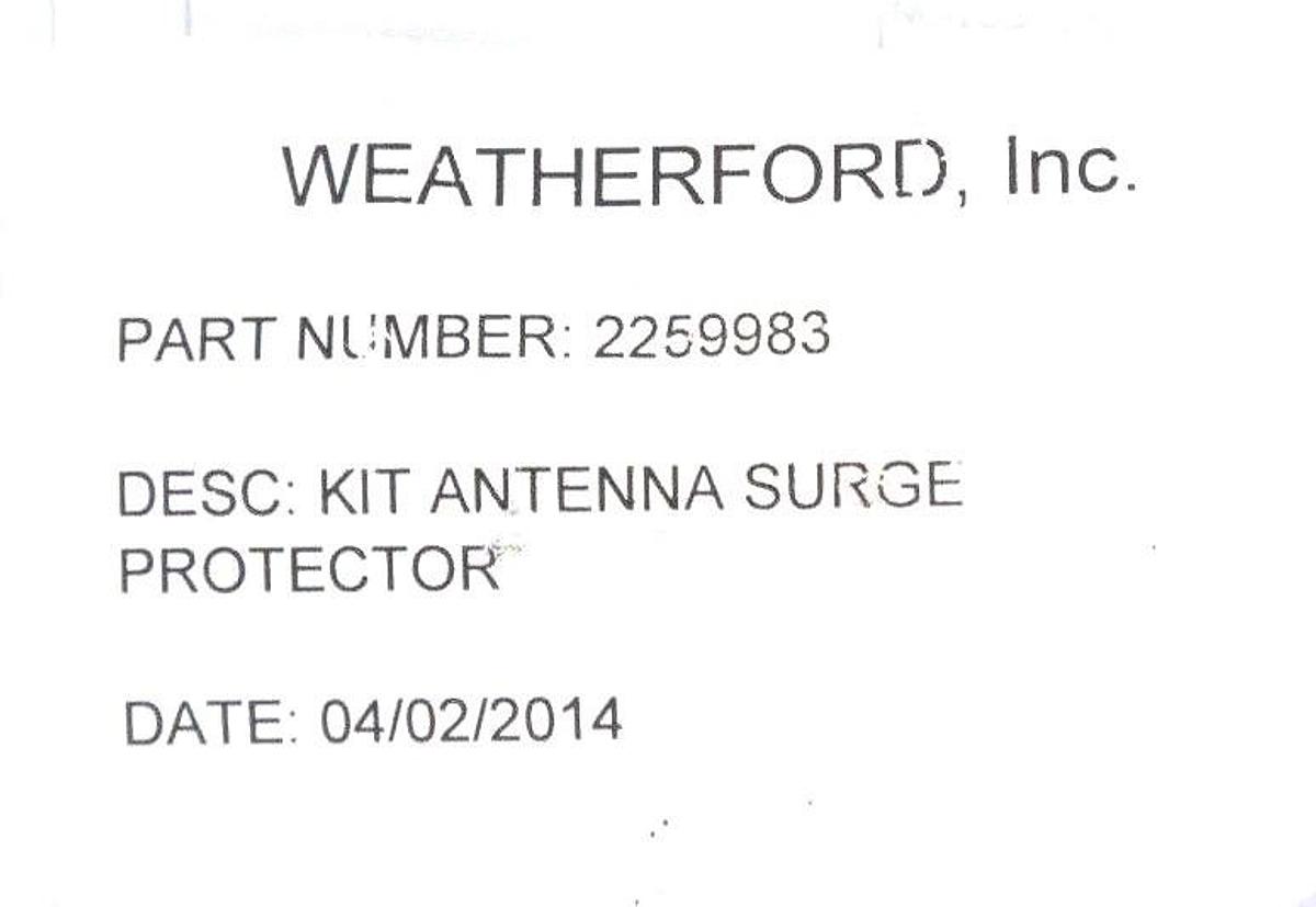 NEW WEATHERFORD INC. 1334116 KIT, RADIO, RPOC, F/MDS INET, SPARES