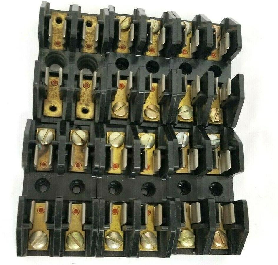 Used LOT OF 6 COOPER BUSSMANN 2808 FUSE HOLDERS 30A, 600V, 2-POLE