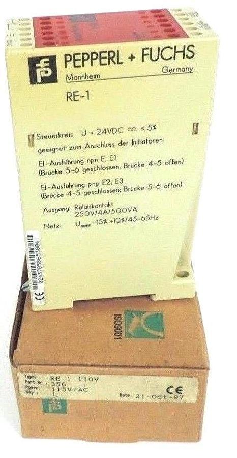 Used NIB PEPPERL & FUCHS RE1110V PHOTOELECTRIC CONTROL RE1 PART. NR. 356 POWER: 115V