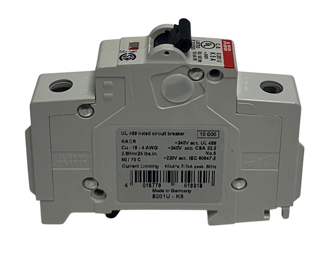 ABB S201U-K5 / S201U-K5A MINI CIRCUIT BREAKER 240V 5A OEM NSNP