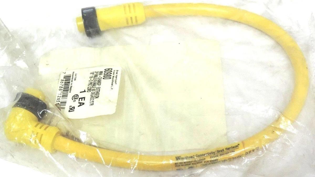 Used NEW BRAD HARRISON 60980 MINI-CHANGE EXTENSION 3P MALE/FEMALE 90 DEG. 18''