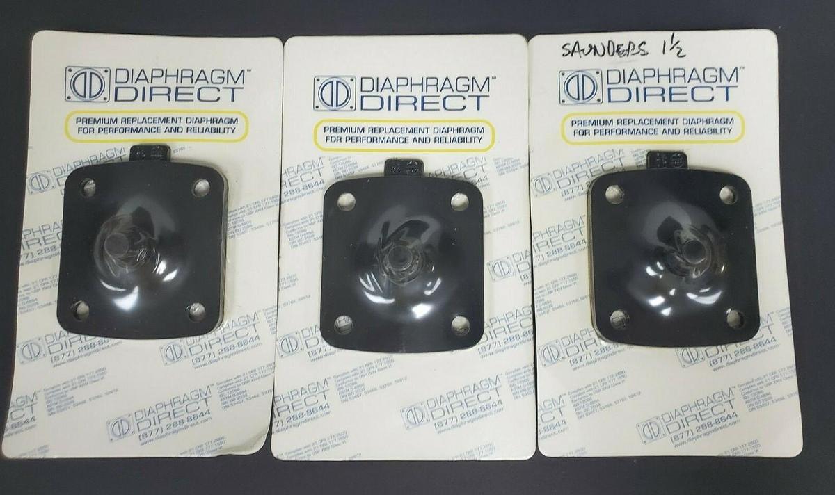 Used LOT OF 3 DIAPHRAGM DIRECT DD15-SE7 DIAPHRAGMS SIZE: 1-1/2'' / DN 40 MAT: EPDM
