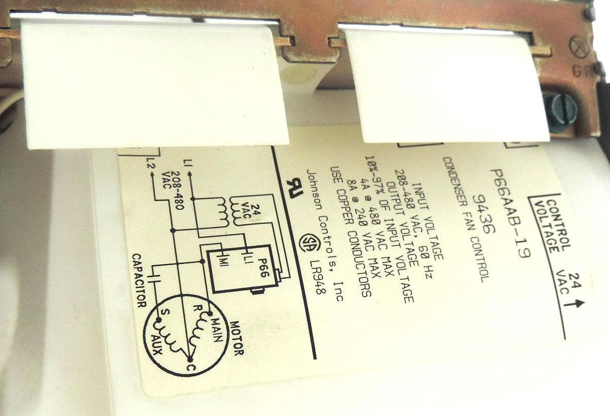 Used NEW JOHNSON CONTROLS P66AAB-19 ELECTRONIC FAN SPEED CONTROL