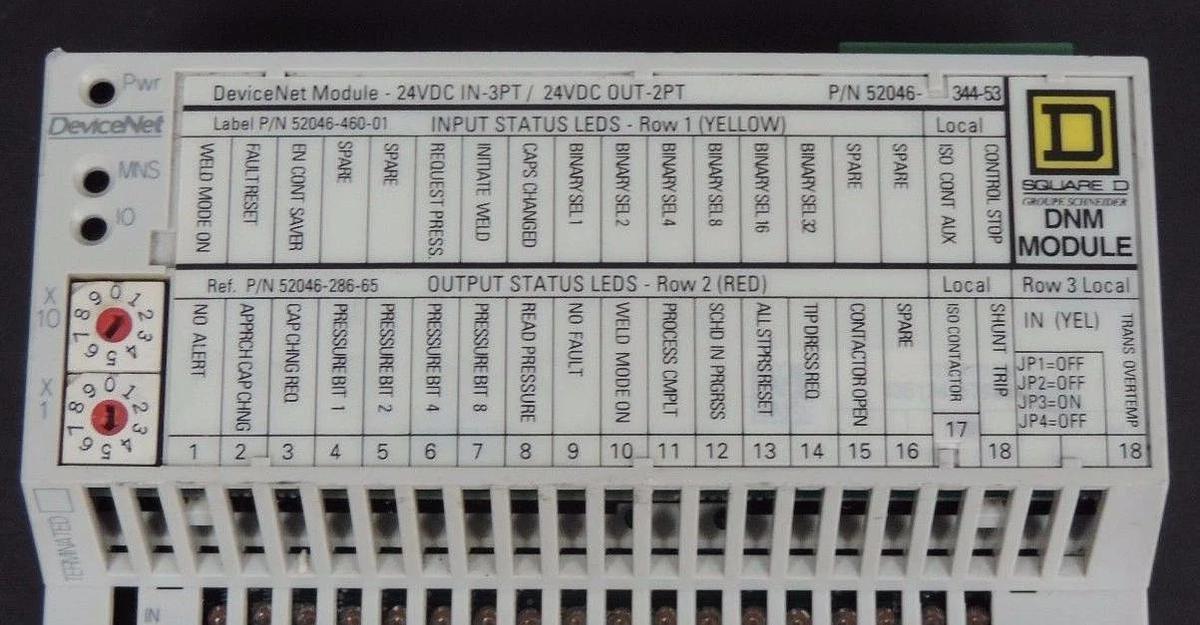 Used LOT OF 5 SQUARE D GROUPE SCHNEIDER 170AEW34000 DEVICENET I/O BLOCKS 52046-344-53