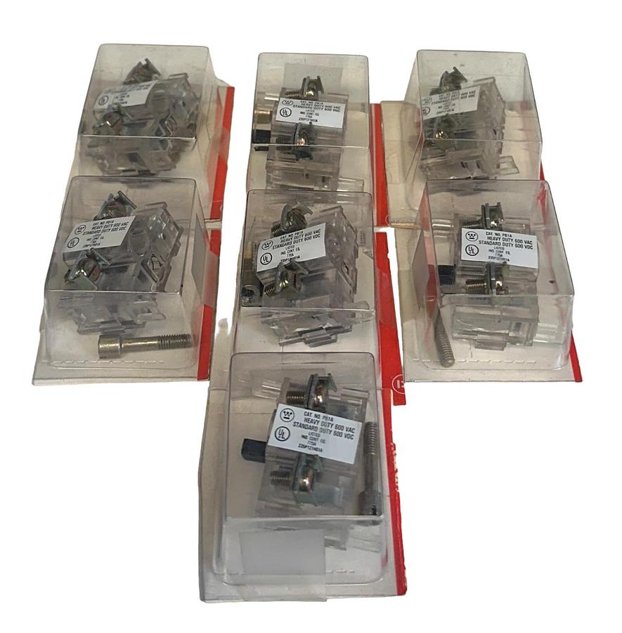 Used 7 WESTINGHOUSE PB1A STANDARD CONTACT BLOCKS 600V AC/DC 30.5mm 1NO NSMP