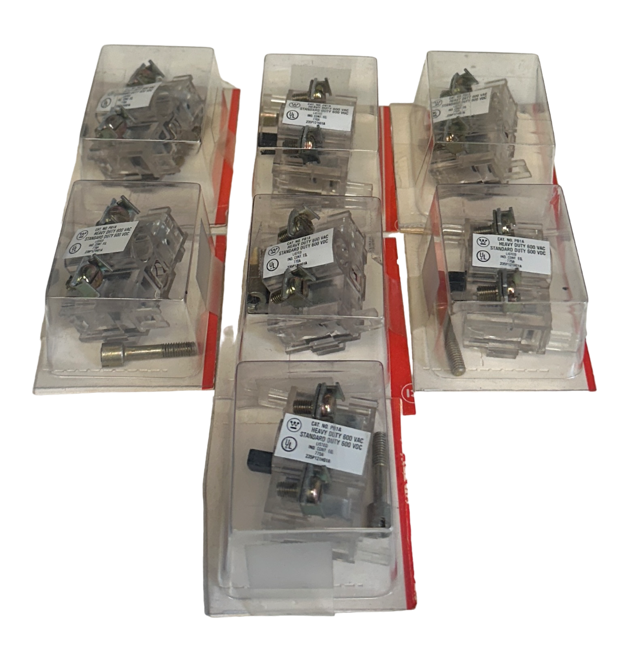 Used 7 WESTINGHOUSE PB1A STANDARD CONTACT BLOCKS 600V AC/DC 30.5mm 1NO NSMP