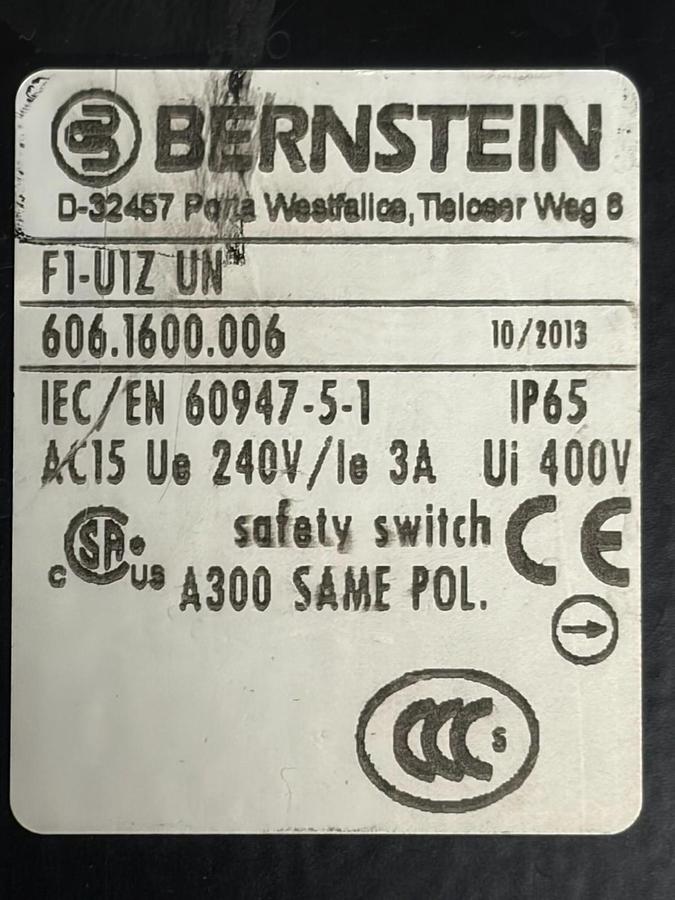 Used New Bernstein F1-U1Z UN Foot Switch 606.1600.006 Industrial Metal Pedal Unused