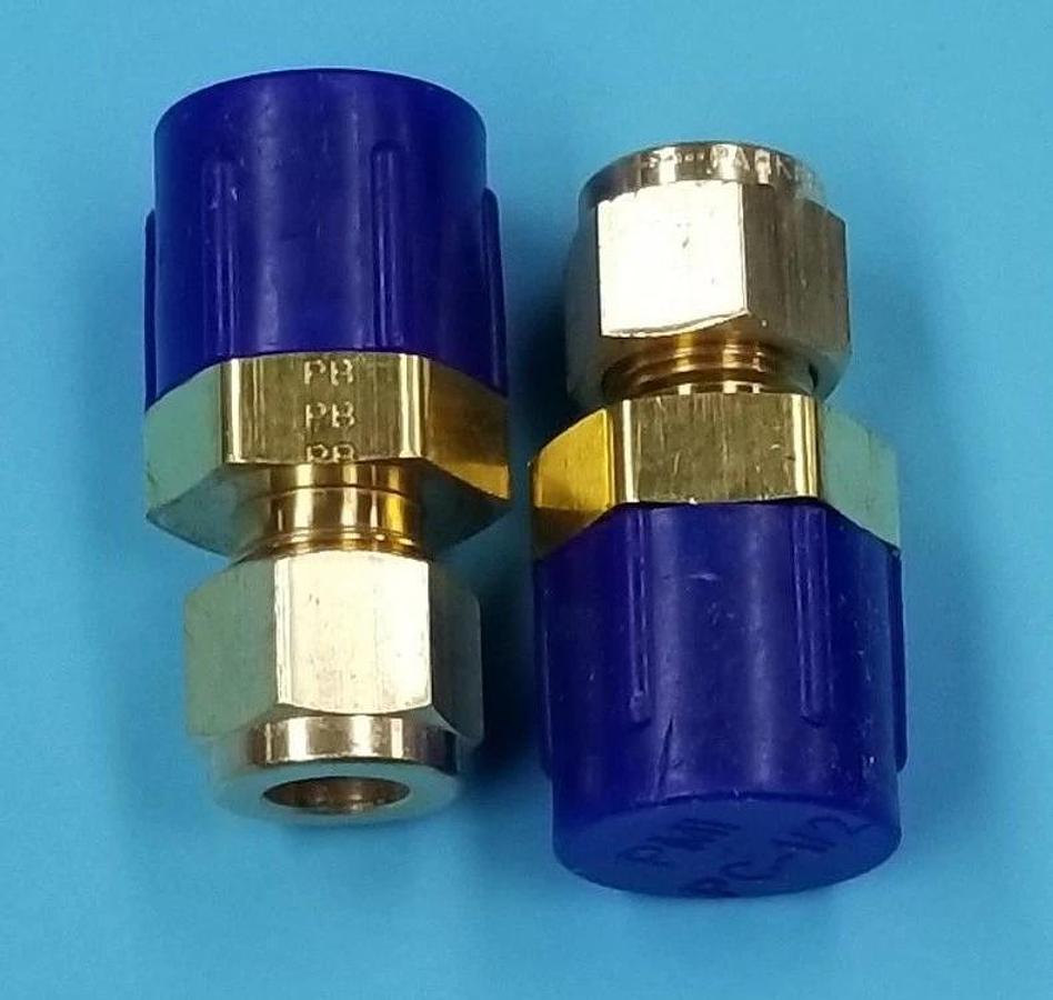 BOX OF 20 NEW PARKER 6MSC8N-B BRASS FITTINGS, 3/8" A-LOK X 1/2" MNPT, 6MSC8NB