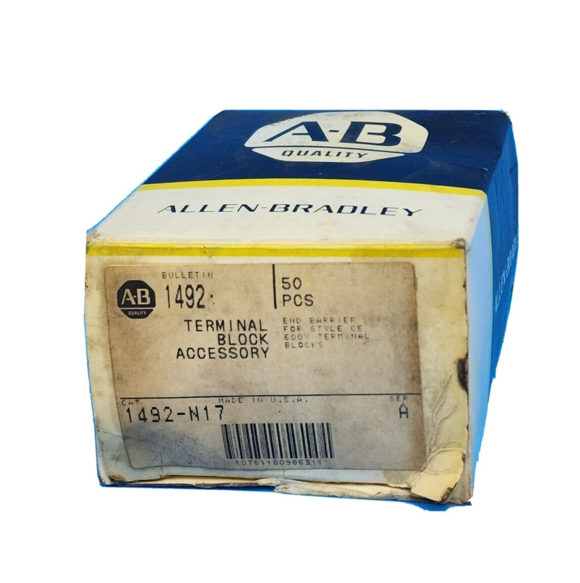 Used LOT OF 46 NIB ALLEN BRADLEY 1492-N17 THERMINAL BLOCKS 1492N17 SER . A