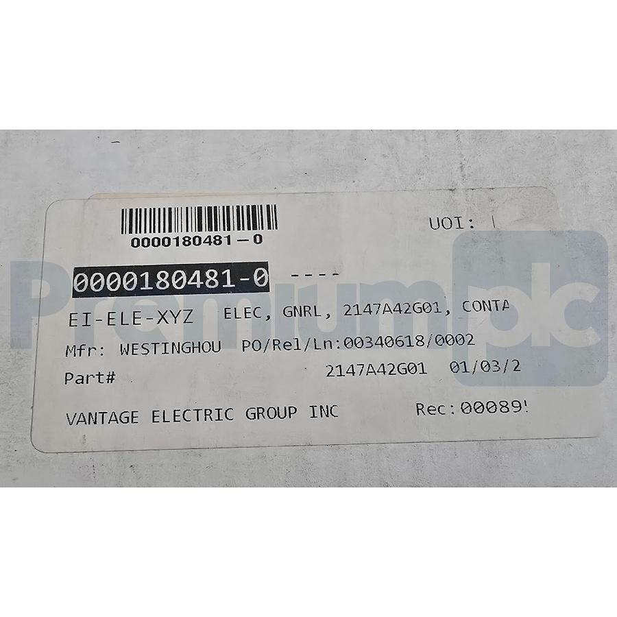 Westinghouse / Eaton 2147A42G01 Contact Kit 3-Pole 400A for Ampgard Type LF GF