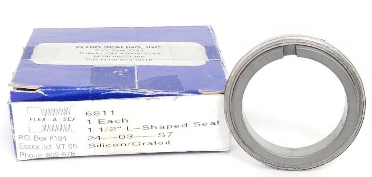 Used NIB FLUID SEALING, INC 6811 1-1/2'' L-SHAPED SEAT 24-03-S7 SILICON/GRAFOIL