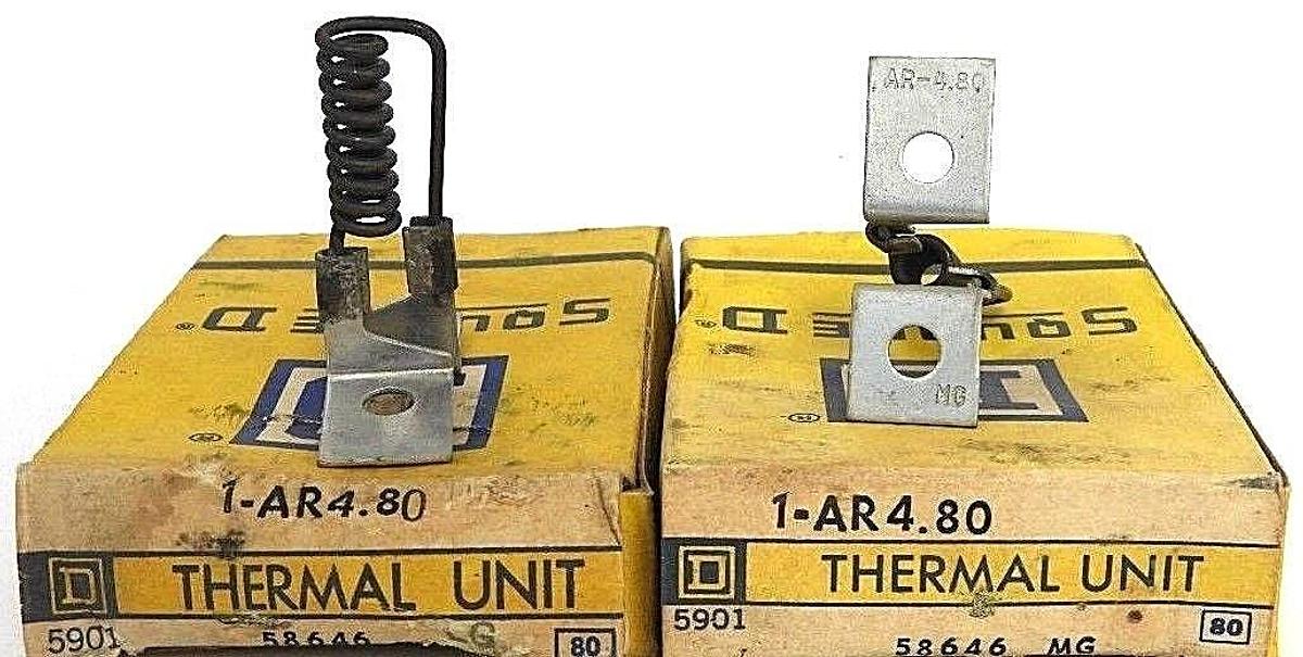 Used LOT OF 2 NIB SQUARE D AR4.80 THERMAL UNIT 58646, 1-AR4.80