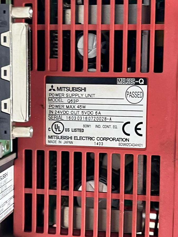 Used Mitsubishi Melsec-Q PLC Rack Q01UCPU Q63P Q312B QX81 QY80 Input Output