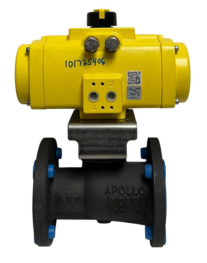 Used APOLLO A0100U / 88A148AR SPRING-RETURN ACTUATOR AND BALL VALVE 2'' 316SS NSNP