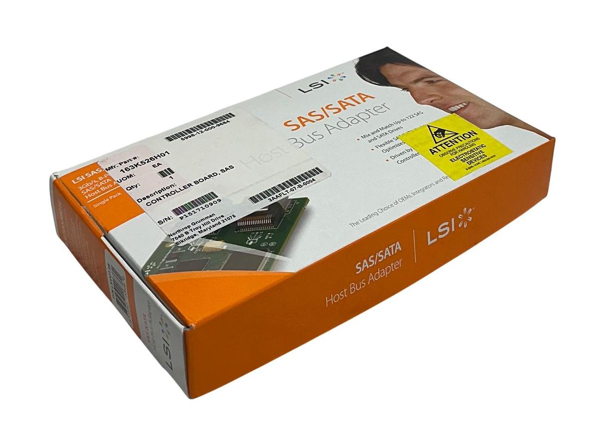 Used LSI SAS3801E SAS/SATA HOST BUS ADAPTER 3Gb/s 8-PORT LSI00138 SINGLE PACK NSMP