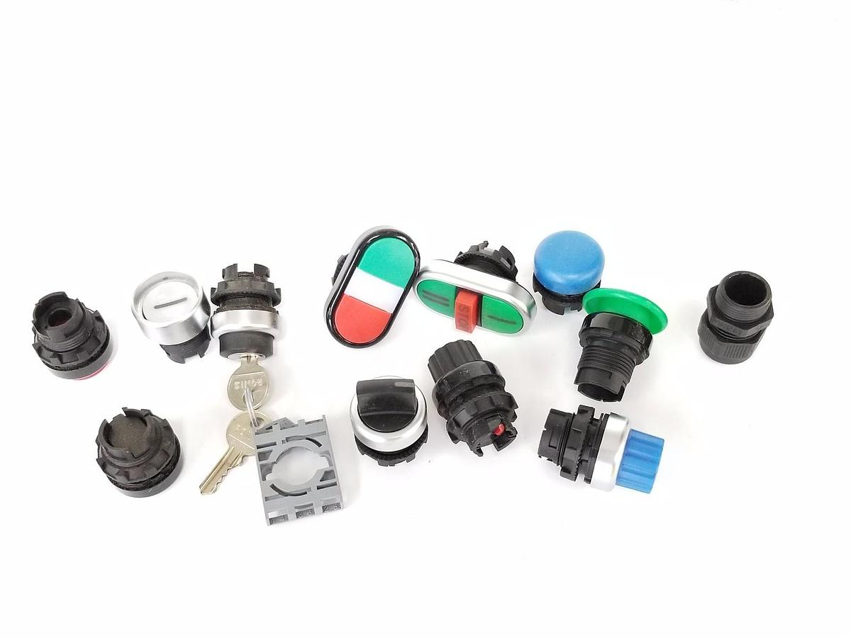 Used LOT OF 13 PIECE PUSHBUTTON AND SELECTOR SWITCH HARDWARE