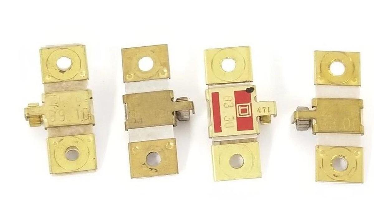 Used LOT OF 4 SQUARE D HEATER ELEMENTS B9.10, B15.5, B3.00, B3.30