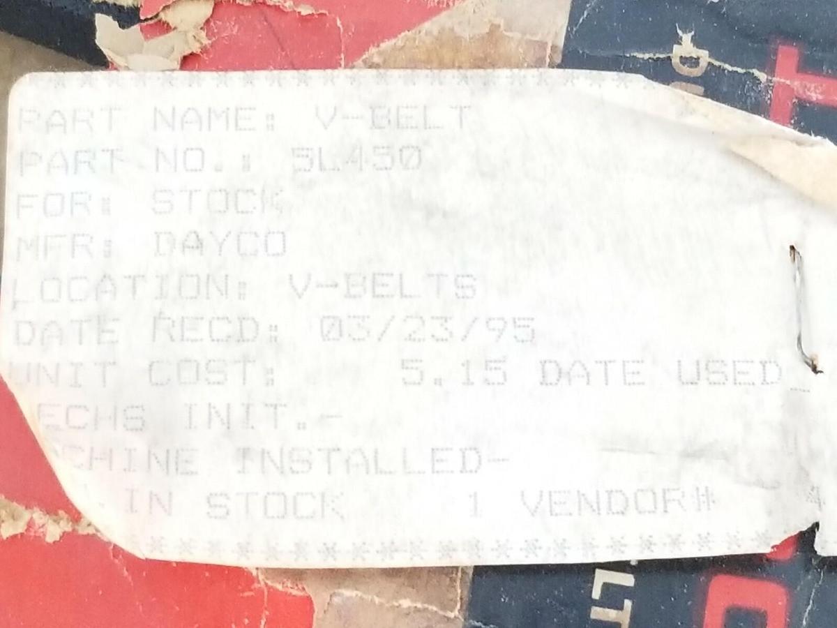 Used NEW DAYCO 5L450 V-BELT 5L 45IN LENGTH 21/32IN TOP WIDTH