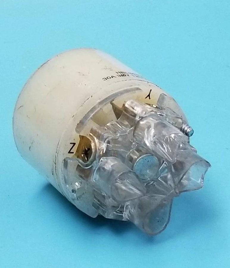 Used HUBBELL HBL3433C CONNECTOR 30A, 120/208VAC (INCOMPLETE)