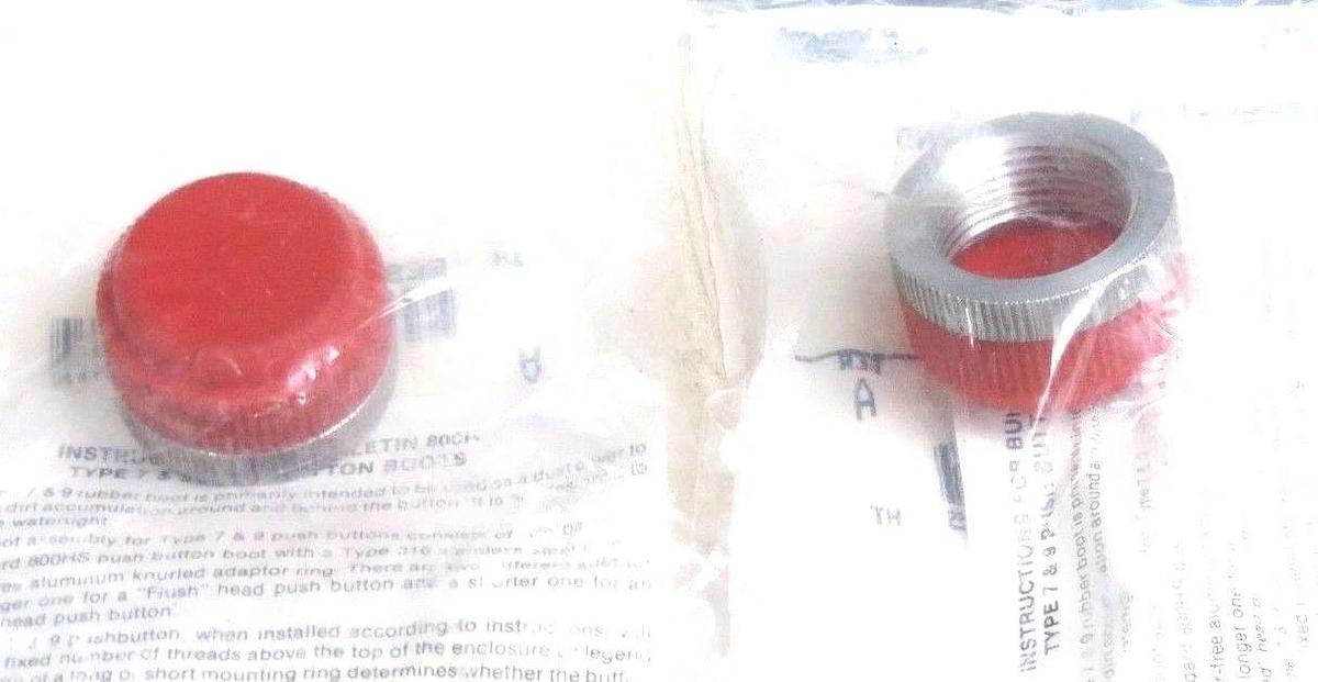 Used LOT OF 2 NEW ALLEN BRADLEY 800H-NPE101R BOOT & ADAPTER RED SILICON BOOTS SER A