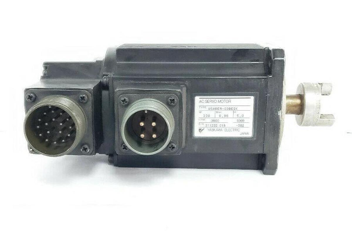 Used YASKAWA USAREM-03BE2K AC SERVO MOTOR W/ UTOPI-150YA INCR. ENCODER USAREM03BE2K