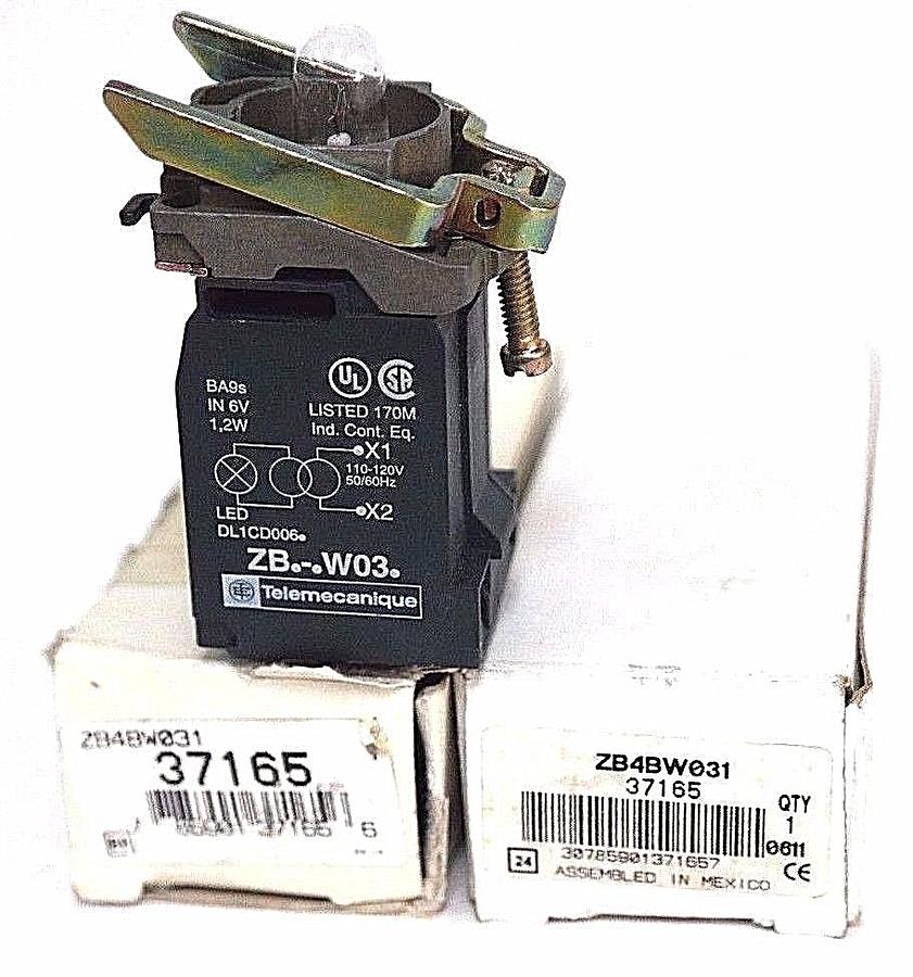 Used LOT OF 2 NIB TELEMECANIQUE ZB4BW031 LAMP MODULE 37165 W/ CONTACT