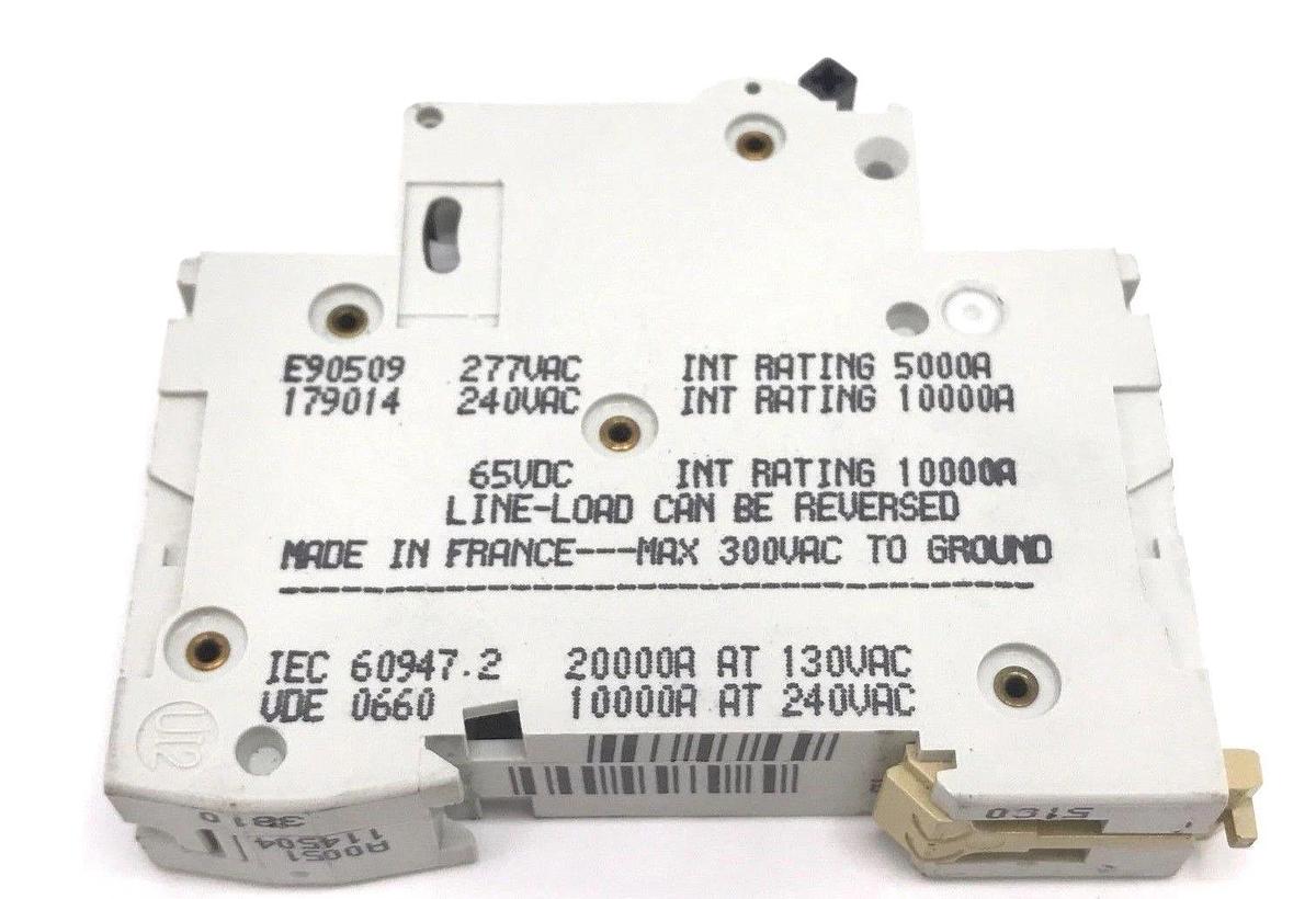 Used MERLIN GERLIN 24504 CIRCUIT BREAKER C60N, 6A, TYPE D, 277 VAC