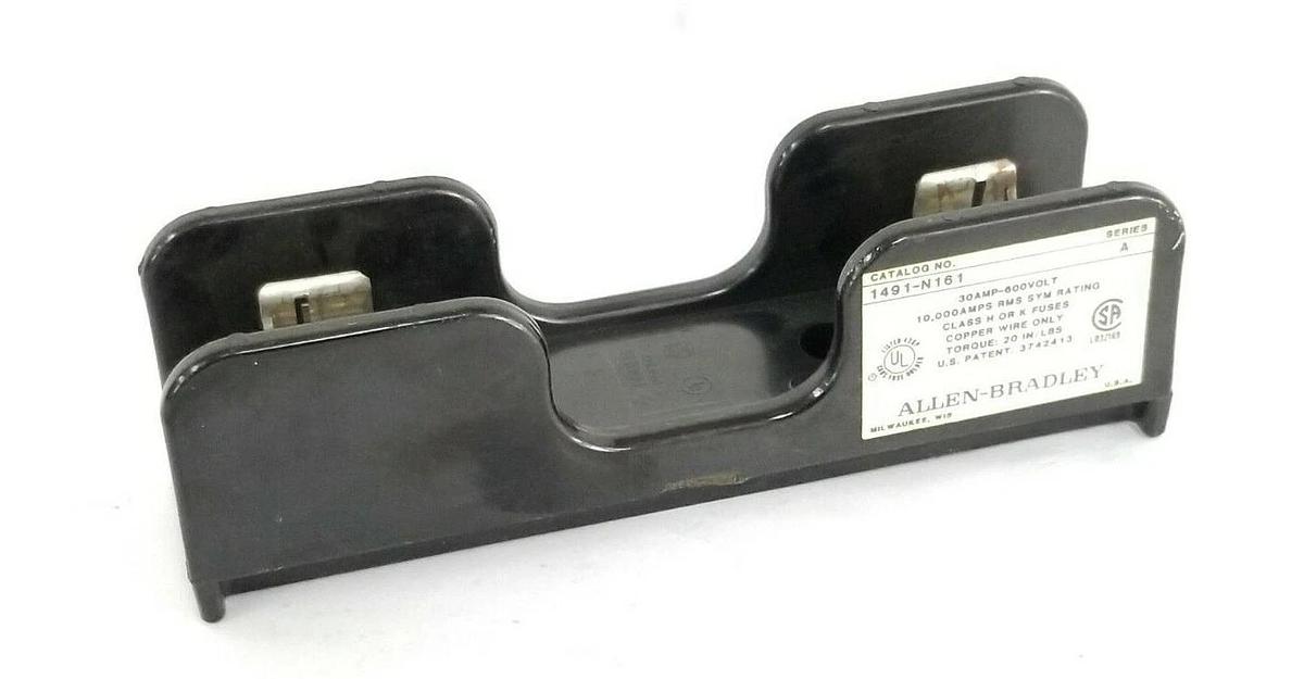Used ALLEN BRADLEY 1491-N161 FUSE BLOCK, SER. A, 1P, 30A, 600V, 1491N161
