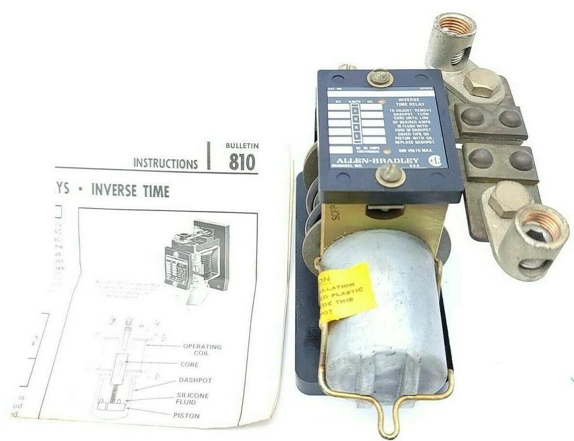 Used ALLEN BRADLEY 810-A15A INVERSE TIME RELAY 810A15A SER. A