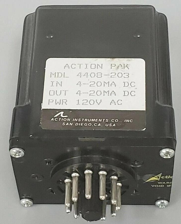 Used INVENSYS ACTION INSTRUMENTS 4408-203 RELAY CUSTOM 120VAC 4-20MA