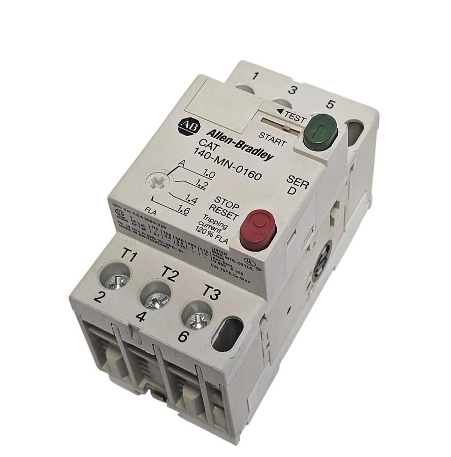 Used NIB ALLEN BRADLEY 140-MN-0160 STARTER MOTOR PROTECTOR 1-1.6 AMP SERIES. D