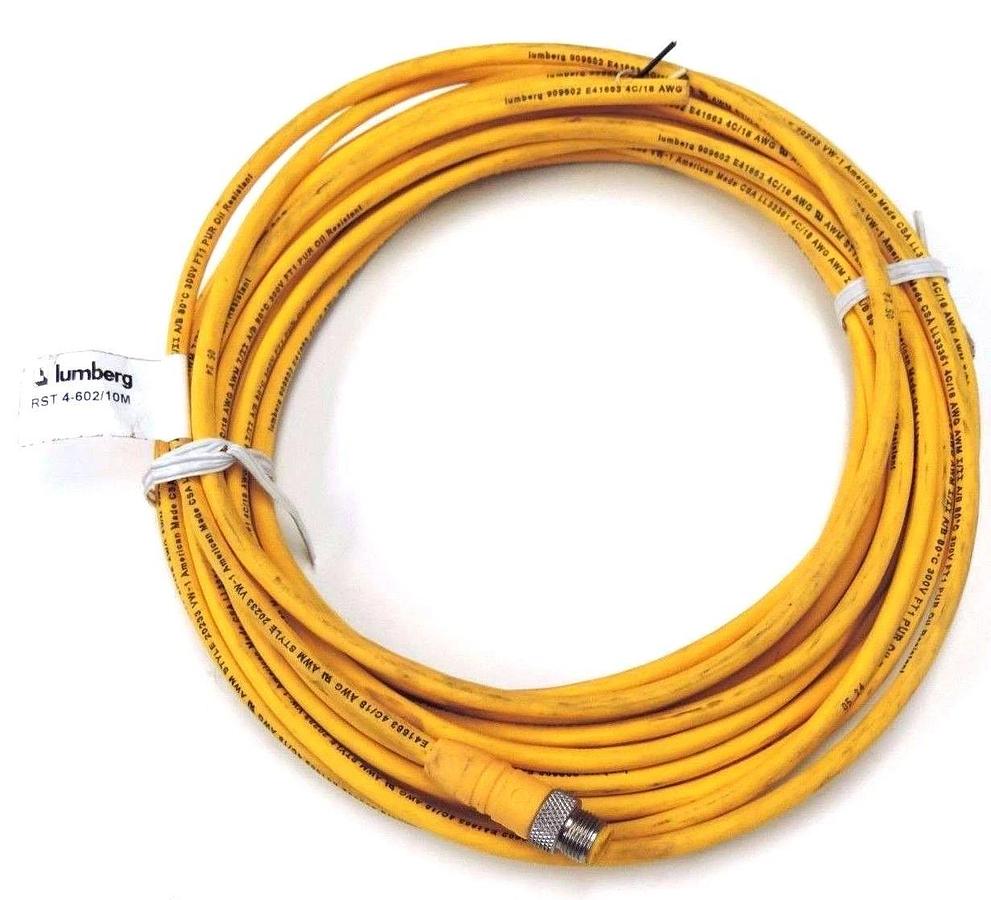 Used LUMBERG RST4-602/10M CORDSET 4PIN MALE 10METER RST460210M